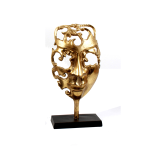 Sculpture de visage en aluminium coulé de vente chaude avec finition antique en laiton doré Sculptures antiques personnalisées pour la décoration intérieure - Product Image 2