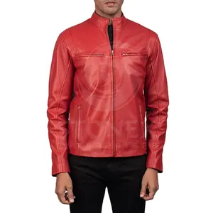 批发低价定制标志和彩色顶级优质最佳材质男式皮夹克。