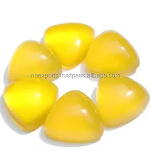 12mm Natural amarillo Calcedonia trillón cabujón piedra suelta hecha a mano joyería personalizada precio más bajo piedra preciosa del fabricante - Product Image 2