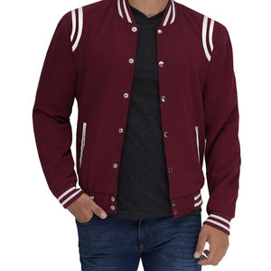 2026 OEM Custom Two Colors Men's <b>Leather</b> <b>long</b> Sleeve Varsity <b>Jacket</b> for Men - Product Image 3