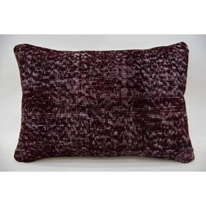 หมอนผ้าขนแกะสีม่วงสไตล์วินเทจแบบโมเสกลายคลื่นขนาด16X24นิ้ว - Product Image 1