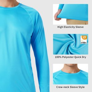 Camisa de natación ligera de secado rápido UPF Rash Guard para hombre, camisa de manga larga que absorbe la humedad, resistente a las arrugas, tela sublimada, Playa MMA - Product Image 2