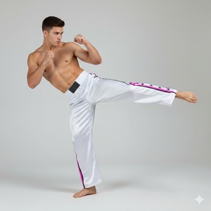 Pantalon de Kick-Boxing en Satin Soie Personnalisé, Muay Thai, Contact Total, MMA, Arts Martiaux, Entraînement de Kick-Boxing, Pantalon de Base - Product Image 3
