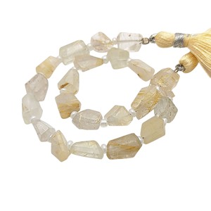 Pépites de pierres précieuses de quartz rutile doré naturel brins de perles en vrac de qualité fine - Product Image 6