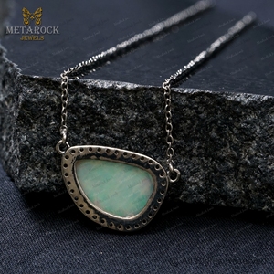 Olid-collar de diamantes de ópalo natural, joyería de alta calidad de 925 S, nuevo diseño - Product Image 4