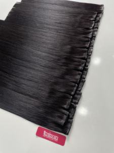 Paquetes de cabello humano de trama Genius recto de hueso negro Natural de alta calidad atado a mano 100% extensión de cabello de trama vietnamita virgen cruda - Product Image 3