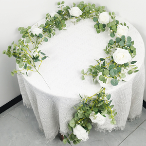 Venta directa de fábrica <span class=keywords><strong>plantas</strong></span> <span class=keywords><strong>artificiales</strong></span> realistas 2M aliento de bebé hoja de dinero vid rosa para decoración de boda decoración del hogar - Product Image 1