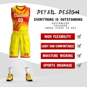 Conjunto de Jersey y pantalón corto de baloncesto de proveedor mayorista, ropa deportiva de nuevo diseño, uniforme de baloncesto reversible con estampado personalizado - Product Image 2