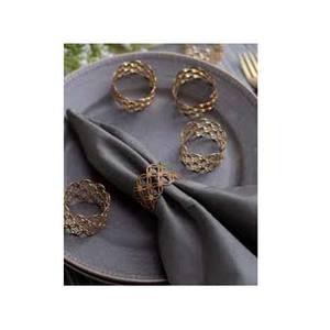 Servilleteros hechos a mano Anillo redondo simple de oro Diseño Servilletero - Product Image 6