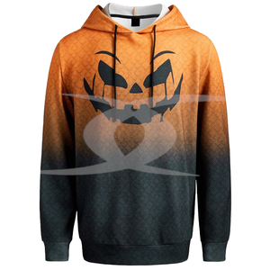 Sudadera con capucha de gran tamaño para hombre de algodón 100%, ropa de calle, sublimación informal, sudadera térmica personalizada para Halloween para uso en invierno - Product Image 1