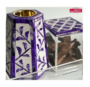 Juego de Regalo Religioso Árabe para Ramadán, Personalizable, con Incrustaciones de Nácar, Bandeja para Quemador de Incienso, Aroma a Rosa, Medio Oriente - Product Image 5