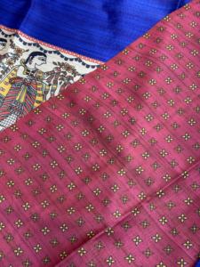 Elegancia de moda vestir ropa étnica mejor suave Tussar seda Sari Blusa con kalamkari e impresiones trabajo exportador indio - Product Image 2