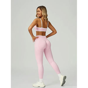 women sets fitness activewear <b>seamless</b> bra and <b>leggings</b> <b>high</b> <b>waist</b> stretch breathable yoga workout gear - Product Image 3
