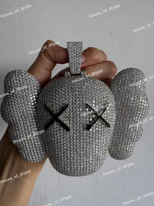 Colgante de Lujo con Rostro de Personaje Único, con Incrustaciones de Diamantes VVS Moissanite, Bañado en Rodio, Anillo Clásico de Plata 925 - Product Image 2