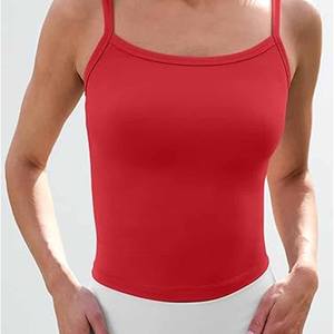 Camiseta sin mangas con espalda cruzada sólida esencial informal para mujer, camisetas sin mangas de algodón de alta calidad de talla grande hechas por Dressports - Product Image 3