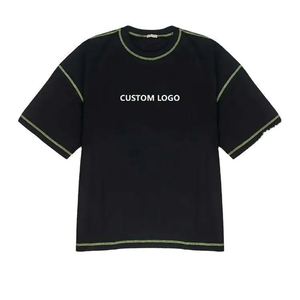 เสื้อยืดผู้ชายทรงหลวมเปิดไหล่, เสื้อยืดผ้าคอตตอน100% บ็อกซี่โอเวอร์ไซส์ทรงหลวม - Product Image 6