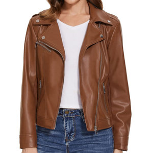 Chaquetas de cuero para mujer de alta calidad y bajo precio, venta al por mayor, chaquetas de cuero de moda para mujer de nuevo diseño 2025 - Product Image 2
