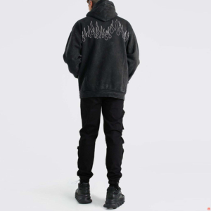 เสื้อฮู้ดผ้าฝ้าย100% สำหรับผู้ชายผ้าเฟรนช์เทอร์รี่แอซิดพิมพ์โลโก้ออกแบบได้ตามต้องการ - Product Image 3