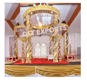 Mariage hindou traditionnel Mandap ouvert avec Shiva Parvati scène de mariage royale hindoue avec Shiva Parvati scène de mariage ouverte Mandap - Product Image 6