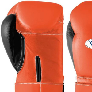 Gants de boxe professionnels en cuir orange et noir, avec fermeture velcro au poignet, pour l'entraînement et le sparring, pour hommes et femmes - Product Image 2