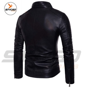 Chaqueta de Motocicleta de Cuero Genuino Personalizada para Hombre, Abrigo de Invierno de Diseñador Negro de Alta Calidad para Hombre - Product Image 2