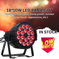 Projecteur LED SGT 18*10W RGBW 4-en-1 pleine couleur, éclairage de scène DMX512 8 canaux en aluminium moulé pour DJ, mariages et fêtes