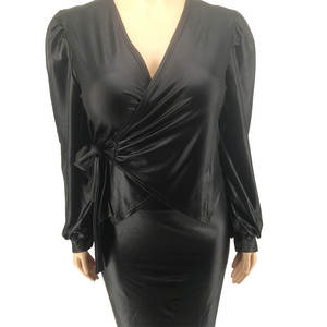 แฟชั่นฤดูใบไม้ร่วงใหม่ เสื้อเบลเซอร์ผู้หญิง ผ้าโพลีเอสเตอร์ 100% กันยับ ทรงปกติ ความยาวปานกลาง ผ้าซาติน ตกแต่งกระดุม สีพื้น - Product Image 5