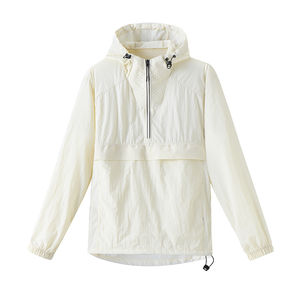 Chaqueta Cortavientos Ligera Personalizada con Capucha y Cremallera de 1/4, Fabricada con Poliéster, para Actividades al Aire Libre en Primavera - Product Image 3