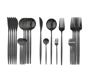 Cuillère à Dessert en acier miroir de haute qualité 30 pièces quantités en vrac noir mat poli cuillère à Dessert d'excellente qualité - Product Image 1