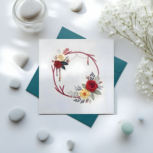 การ์ดอวยพรกระดาษงานฝีมือแบบเวียดนามการ์ดประดับดอกไม้เป็นของขวัญ-GFV037 - Product Image 2