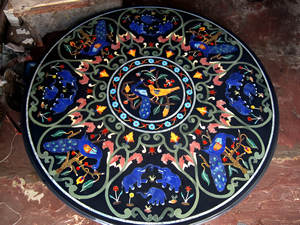 Medallón de incrustaciones de mármol con chorro de agua de flores de diseño moderno Premium para interiores de villas elegantes Pisos de vestíbulo personalizados - Product Image 2