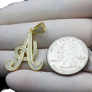 Colgante de Letra del Alfabeto, Colgante de Diamante Moissanite sin Cadena, Plata de Ley 925, Estilo Iced Out, Regalo de Cumpleaños, Colgante con Letra - Product Image 2