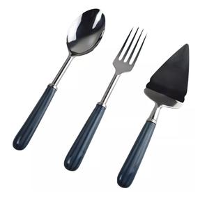 Ensemble de couverts en métal de haute qualité, nouveau modèle, cuillère et fourchette, derniers couverts en métal, cuillère et fourchette avec manche en bois, ensemble de quatre couverts - Product Image 2