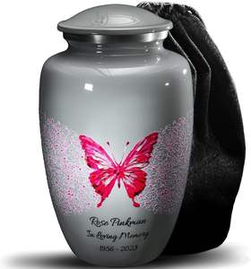 Urnas de mariposa para cenizas humanas, urnas de cremación, funeral para cenizas para mujeres y hombres, urnas decorativas, mariposa de Coral, tamaño personalizado - Product Image 1