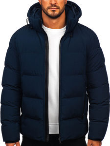 Veste matelassée à capuche tendance de haute qualité pour hommes, logo personnalisé, col montant pour l'hiver, fermeture à glissière, grande taille, respirante, surdimensionnée - Product Image 6
