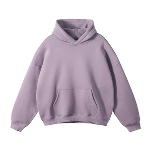 Nouveau sweat à capuche unisexe en coton 100% brodé, coupe régulière, sans doublure, tendance, manches tombantes, couleur unie, pour l'automne et l'hiver - Product Image 1