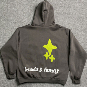 เสื้อฮู้ดผ้ากันความร้อนเนื้อนุ่มสำหรับฤดูใบไม้ร่วงเสื้อผ้าแนวสตรีทพิมพ์ลายพัฟ3D โลโก้ตามสั่ง - Product Image 2