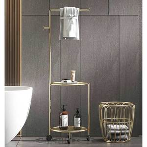 KPT68032 Étagère de rangement moderne en acier inoxydable pour salle de bain avec panier, fixation murale d'angle en métal pour hôtels - Product Image 2