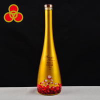 Botella de Vidrio para Vino Tinto, Blanco o Espumoso de 700ml/750ml con Tapa de Corcho y Acabado Premium Electroplacado