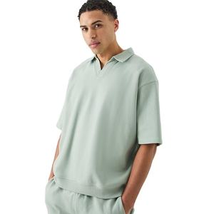 Polo Homme Grande Taille OEM, Modèle Été Formel à Épaules Tombantes, Tissu Éponge Léger 300 Grammes, Séchage Rapide, Vente Chaude - Product Image 6