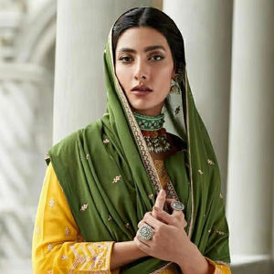 เสื้อเย็บปักลาย Georgette sanlined shalwar kameez แบบอินเดียกึ่งเย็บปักแบบหลายหัวข้อลำดับชาวปากีสถาน - Product Image 1