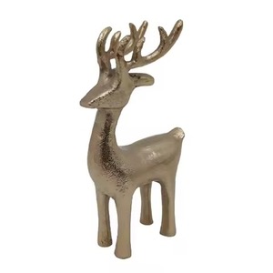 Creative Noël Renne En Aluminium Sculpture Assis Cerf Animal Figurine Statue Table Top Métal Matériel - Product Image 5