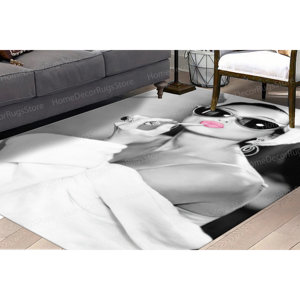 Alfombra Estampada - Alfombras de Audrey Hepburn, Alfombras Personalizadas, Alfombras Contemporáneas, Alfombra Suave No Tejida - Product Image 2