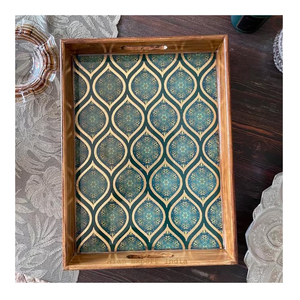 Impresionante Calidad recién llegado Mango bandeja de madera para servir plato bandeja rectangular diseño impreso superficie lisa para mesas de Hotel en casa - Product Image 6