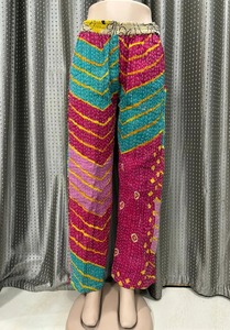 Pantalon en coton kantha palazzo fait à la main avec deux poches latérales, couleur unisexe pantalon boho complet pantalon de yoga les deux poches latérales - Product Image 2