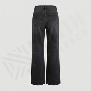 <b>Women</b> Fashion New Design Customized Color Ripped Denim <b>Jeans</b> 2025 Breathable Wholesale Price Latest Custom Flared Leg Trousers - Product Image 2