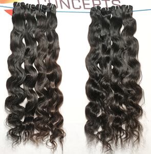 Vente en gros d'extensions de cheveux Bodywave noires naturelles vierges 100% faisceaux de cheveux humains indiens Temple brut non traités Style profond lâche - Product Image 5