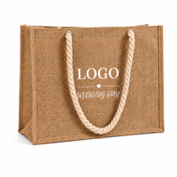 Sacs fourre-tout en jute écologiques classiques pour mariage, personnalisables avec logo brodé, impression sérigraphique, couleurs mélangées, réutilisables, souvenir pour invités, cadeau