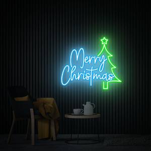 Enseigne néon classique Joyeux Noël - Plusieurs tailles (24x24 36x36) Couleurs personnalisables pour décorations de Noël - Product Image 1