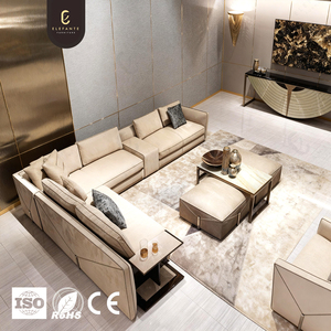 أريكة جلدية مقطعية راقية فاخرة elego medualr كريم أريكة فاخرة - Product Image 1